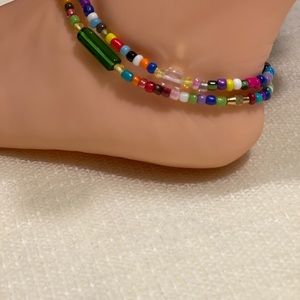 Multi colored anklet/bracelet. Handmade
